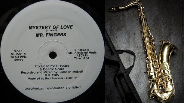 The first deep house music track ever, Mystery Of Love, and a saxophone.