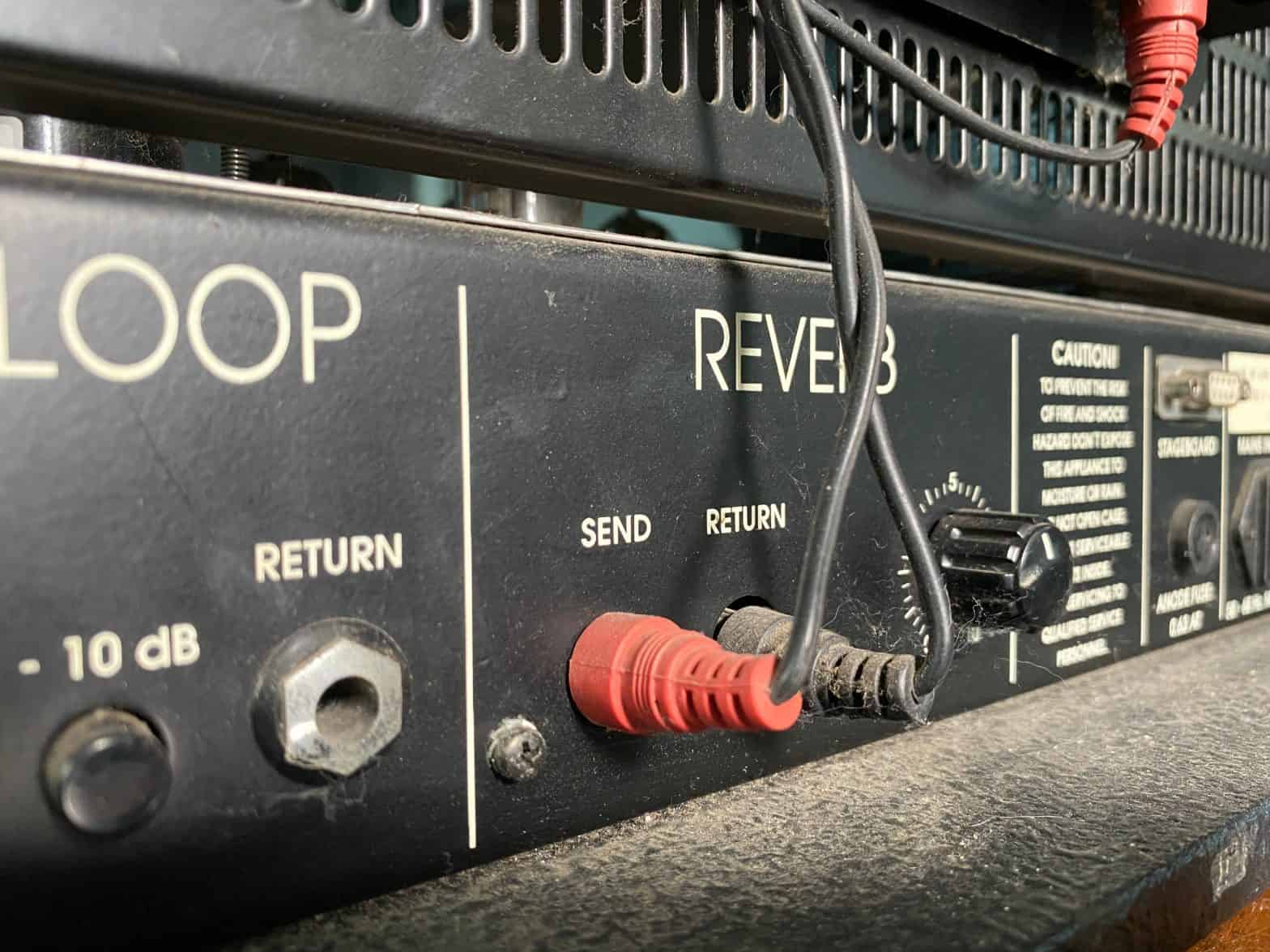 close up reverb channel on an amplifier